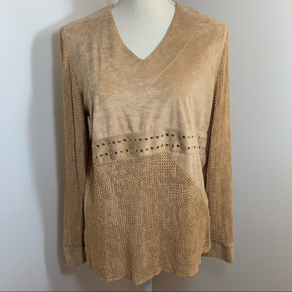 Brenda Goode V-Neck Woven Long Sleeves Size S